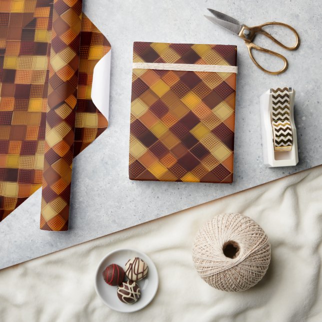 Autumn Fall Modern Argyle Pattern No16 Wrapping Paper (Crafts)