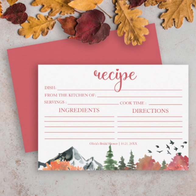 Autumn Fall Mountain Forest Recipe Card (Creator Uploaded)