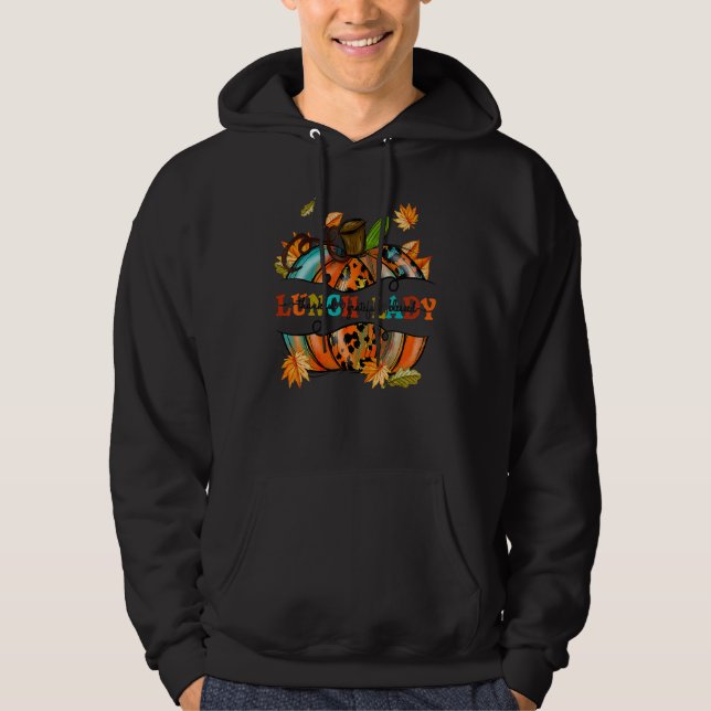 Autumn Fall Outfit Lunch Lady Thankful Grateful Bl Hoodie (Front)