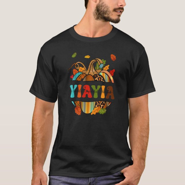 Autumn Fall Outfit Yiayia Thankful Grateful Blesse T-Shirt (Front)