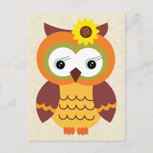 Autumn Fall Owl Postcard