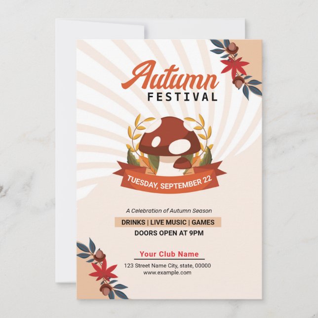 Autumn / Fall Party Flyer Template (Front)