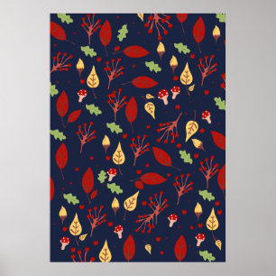 Autumn fall pattern poster