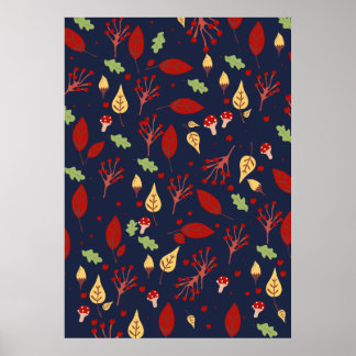 Autumn fall pattern poster