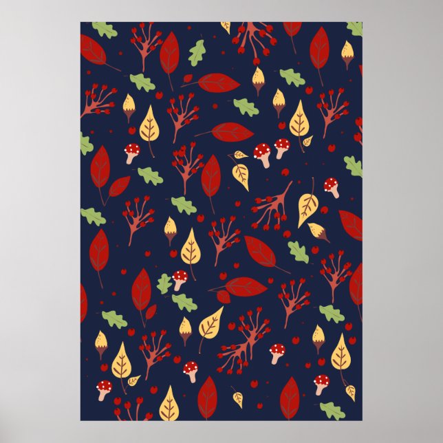 Autumn fall pattern poster (Front)