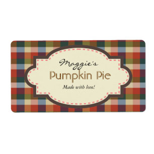 Autumn Fall Plaid Baking Labels