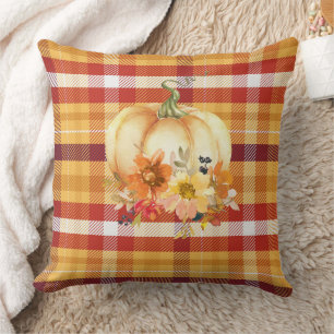autumn fall plaid cushion