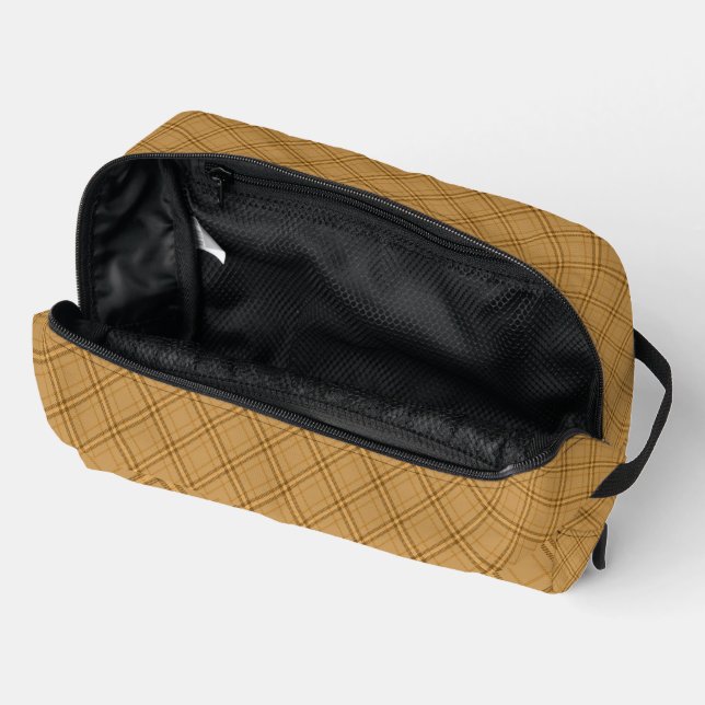 Autumn Fall Plaid Tartan 1 Diagonal Dopp Kit (Open)