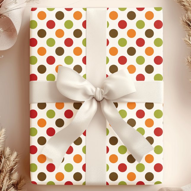 Autumn Fall Polka Dots Patterned Wrapping Paper (Creator Uploaded)