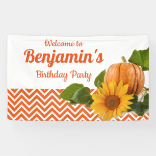 Autumn Fall Pumpkin Birthday Party Banner