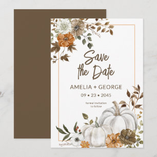 Autumn Fall Pumpkin Floral Frame Invitation