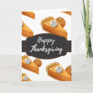 Autumn Fall Pumpkin Pie Thanksgiving Greeting Card