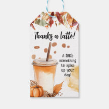 Autumn Fall Pumpkin Spice Party Thank you Gift Tag