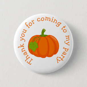 Autumn Fall Pumpkin 'thank you for coming' 6 Cm Round Badge