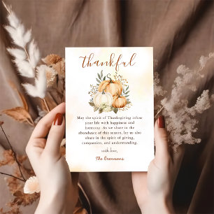 Autumn Fall Pumpkin Thankful Thanksgiving Holiday Card