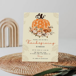 Autumn Fall Pumpkin Thankgiving Dinner Party Invitation