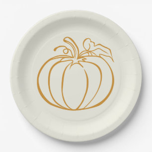 Autumn Fall Pumpkin Thanksgiving design Paper Plate