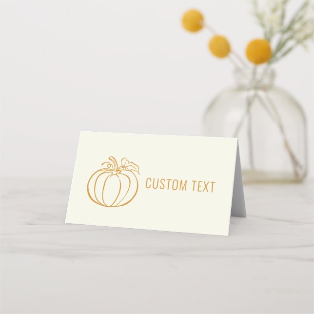 Autumn Fall Pumpkin Thanksgiving design Place Card (Front)