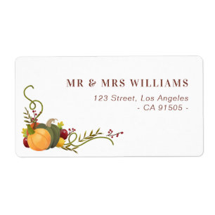 autumn fall pumpkins address label