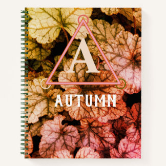 Autumn / Fall Rainbow Monogram - Colourful Foliage Notebook