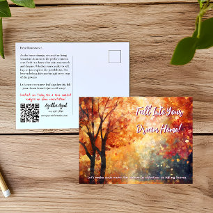 Autumn Fall Real Estate New Client Marketing Postcard