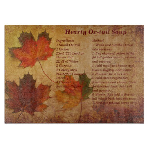 Autumn Fall Recipe Themed Cutting Board