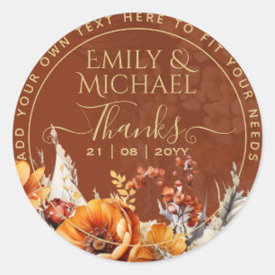 Autumn Fall Rustic  Classic Round Sticker