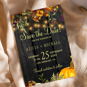 Autumn fall rustic country wood wedding save the date