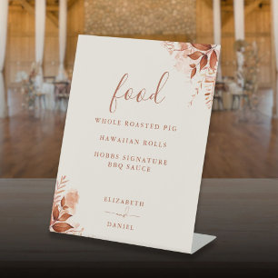 Autumn Fall Rustic Floral Food Menu Pedestal Sign