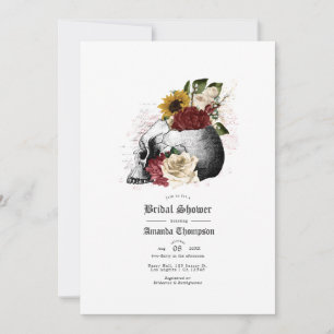 Autumn Fall Rustic Floral Gothic Bridal Shower Invitation
