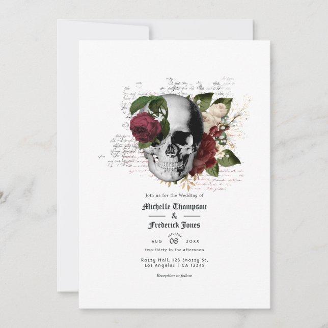Autumn Fall Rustic Floral Gothic Wedding Invitation (Front)