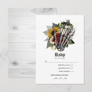 Autumn Fall Rustic Floral Gothic Wedding RSVP Card
