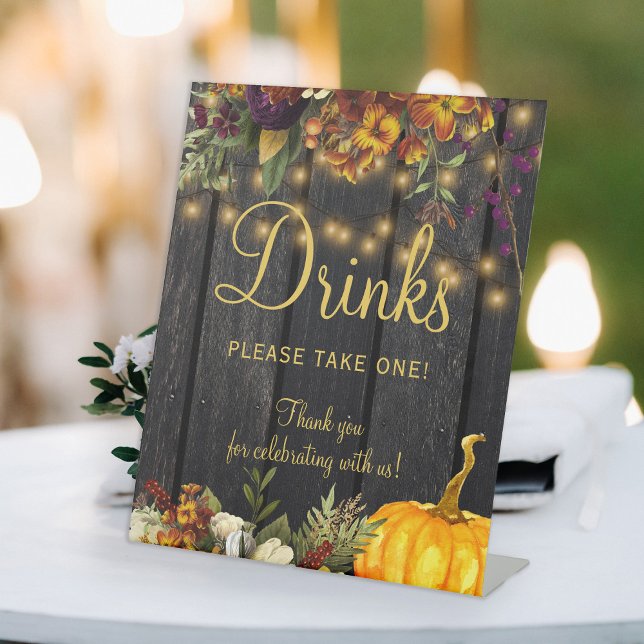 Autumn fall rustic wood wedding dessert sign (Creator Uploaded)