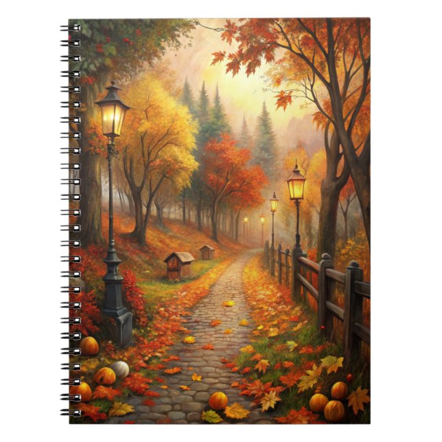Autumn Fall Scene Notebook (Front)