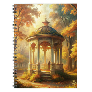 Autumn Fall Scene With Gazebo Notebook
