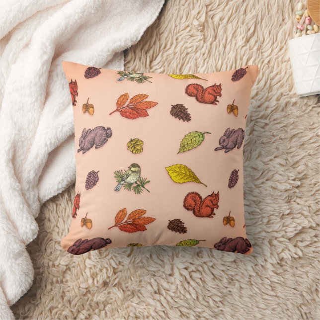  Autumn Fall Season Pattern, Animal Nature Trend Cushion (Blanket)