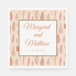 Autumn Fall Season Personalised Wedding Napkins