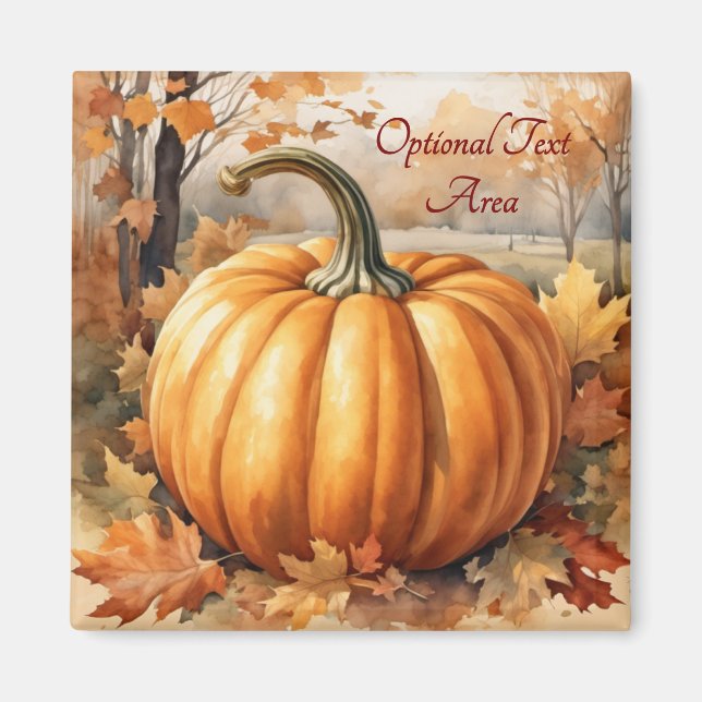 Autumn Fall Season Pumpkin Theme Magnet (Front)