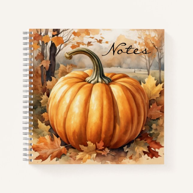 Autumn Fall Season Pumpkin Theme Notebook (Front)