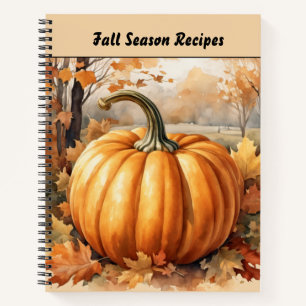 Autumn Fall Season Pumpkin Theme Recipe Book