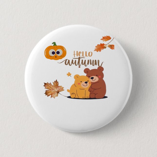 Autumn Fall Shirt, Thanksgiving Shirt, Fall Pumpki 6 Cm Round Badge (Front)
