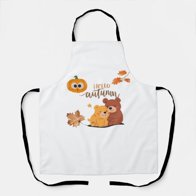 Autumn Fall Shirt, Thanksgiving Shirt, Fall Pumpki Apron (Front)