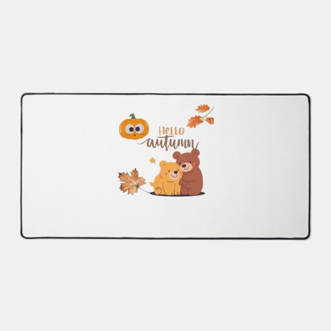 Autumn Fall Shirt, Thanksgiving Shirt, Fall Pumpki Desk Mat (Front)