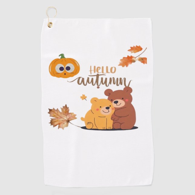 Autumn Fall Shirt, Thanksgiving Shirt, Fall Pumpki Golf Towel (Front)