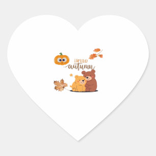 Autumn Fall Shirt, Thanksgiving Shirt, Fall Pumpki Heart Sticker