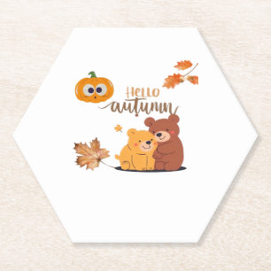 Autumn Fall Shirt, Thanksgiving Shirt, Fall Pumpki Paper Coaster