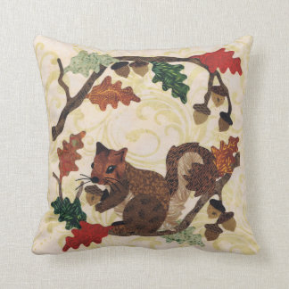 Autumn Fall Squirrel Cute Chic Stylish Leaves Cushion
