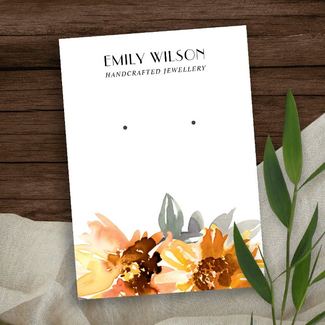 AUTUMN FALL SUNFLOWER STUD EARRING DISPLAY CARD (Creator Uploaded)
