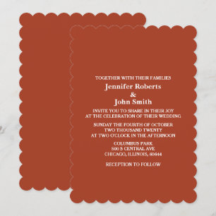 Autumn Fall Terracotta Earth Burnt Orange Wedding Invitation