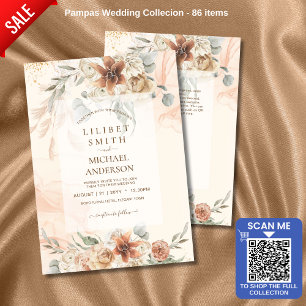 Autumn Fall Terracotta Floral Pampas Grass WEDDING